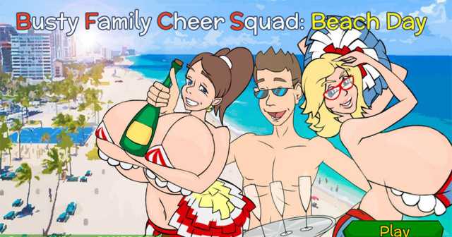 640px x 336px - Busty Family Cheer Squad â€“ Beach Day | Meet'N'Fuck Games porn game
